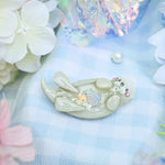 Pastel Otter Brooch (2cm pin) Silver Starfish