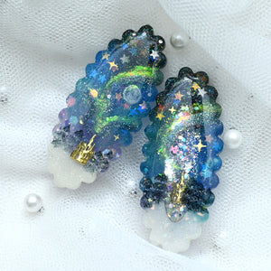 Moonlit Aurora Hairclip Set (Frilly Oval)