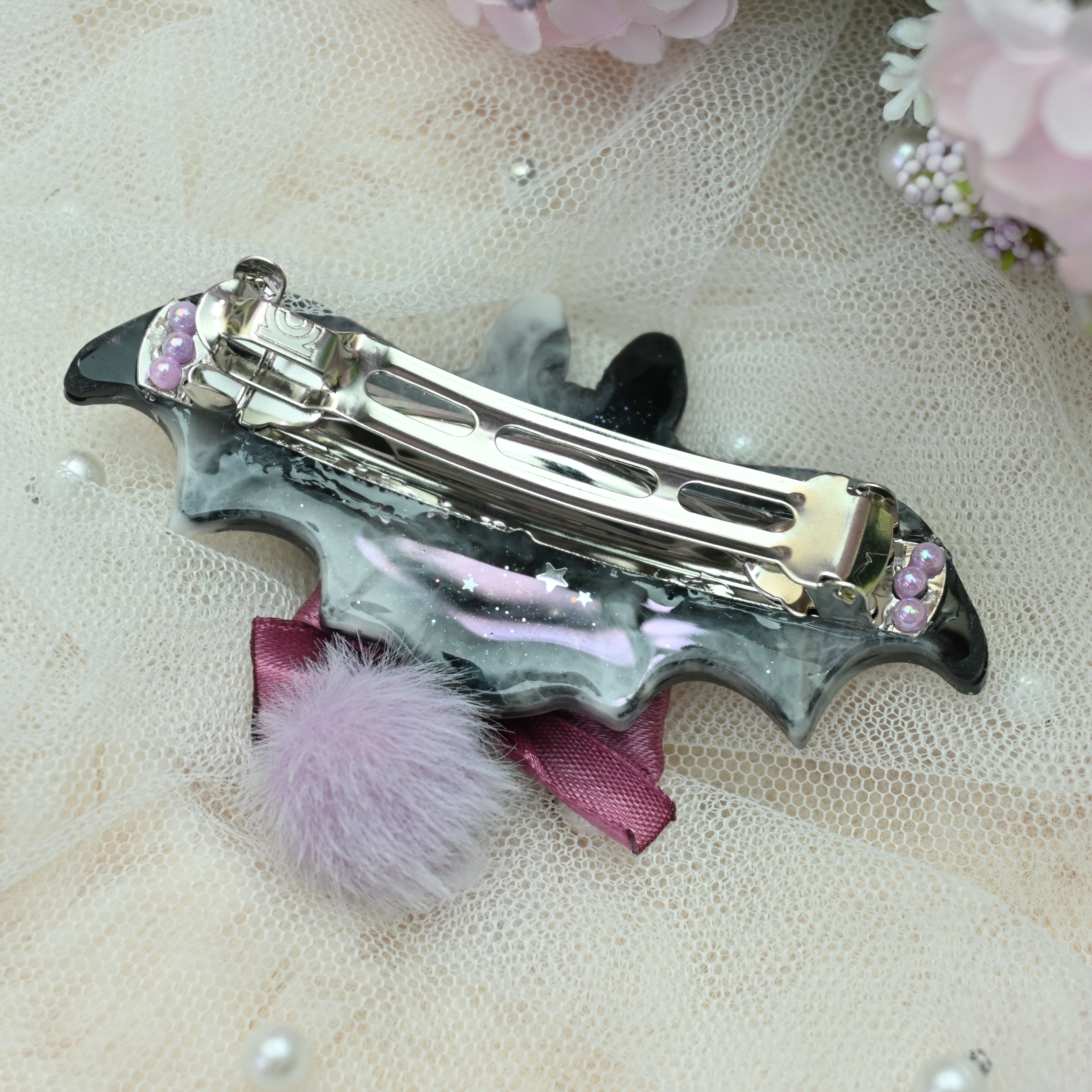 7cm Bat Barrette - Velvet