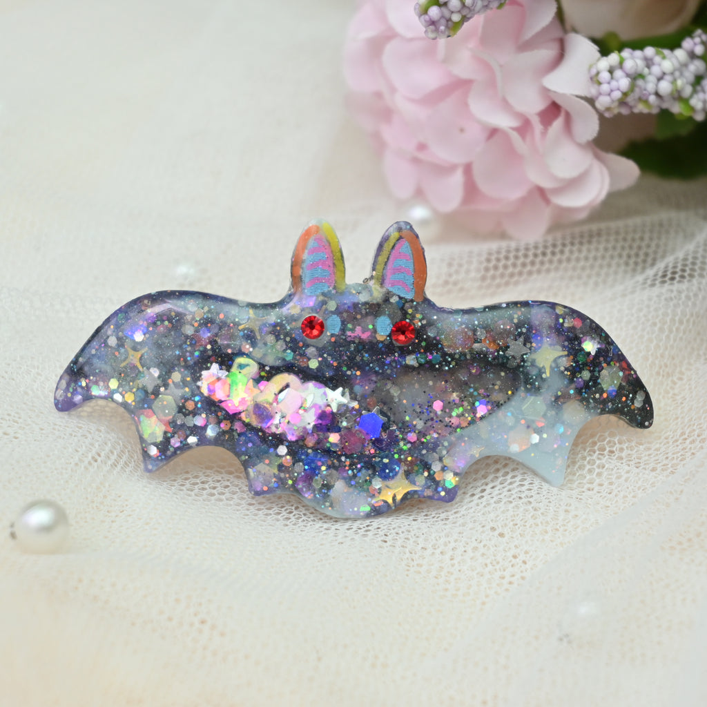 6cm Bat Barrette - Nebula