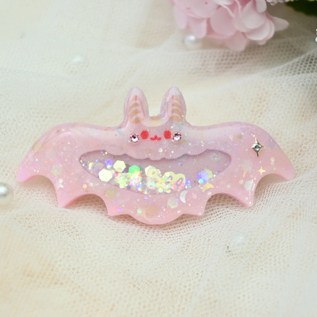 6cm Bat Barrette - Blush