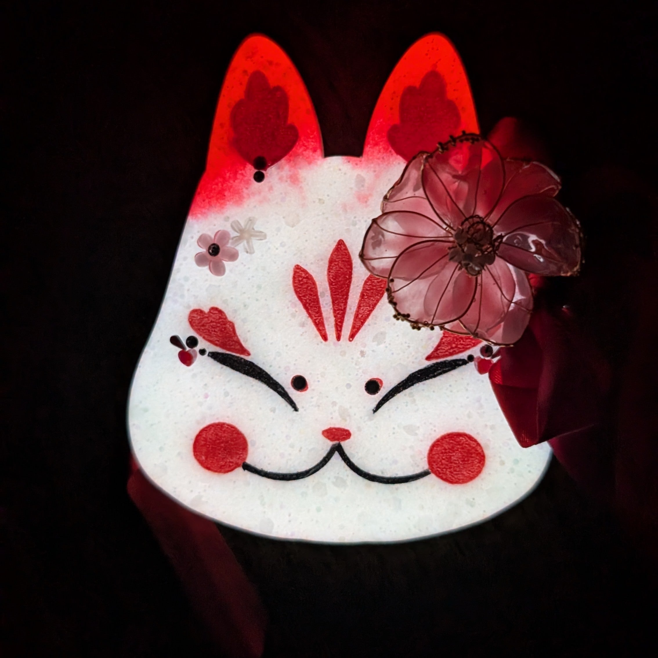 Wireart Peony Kitsune Mask