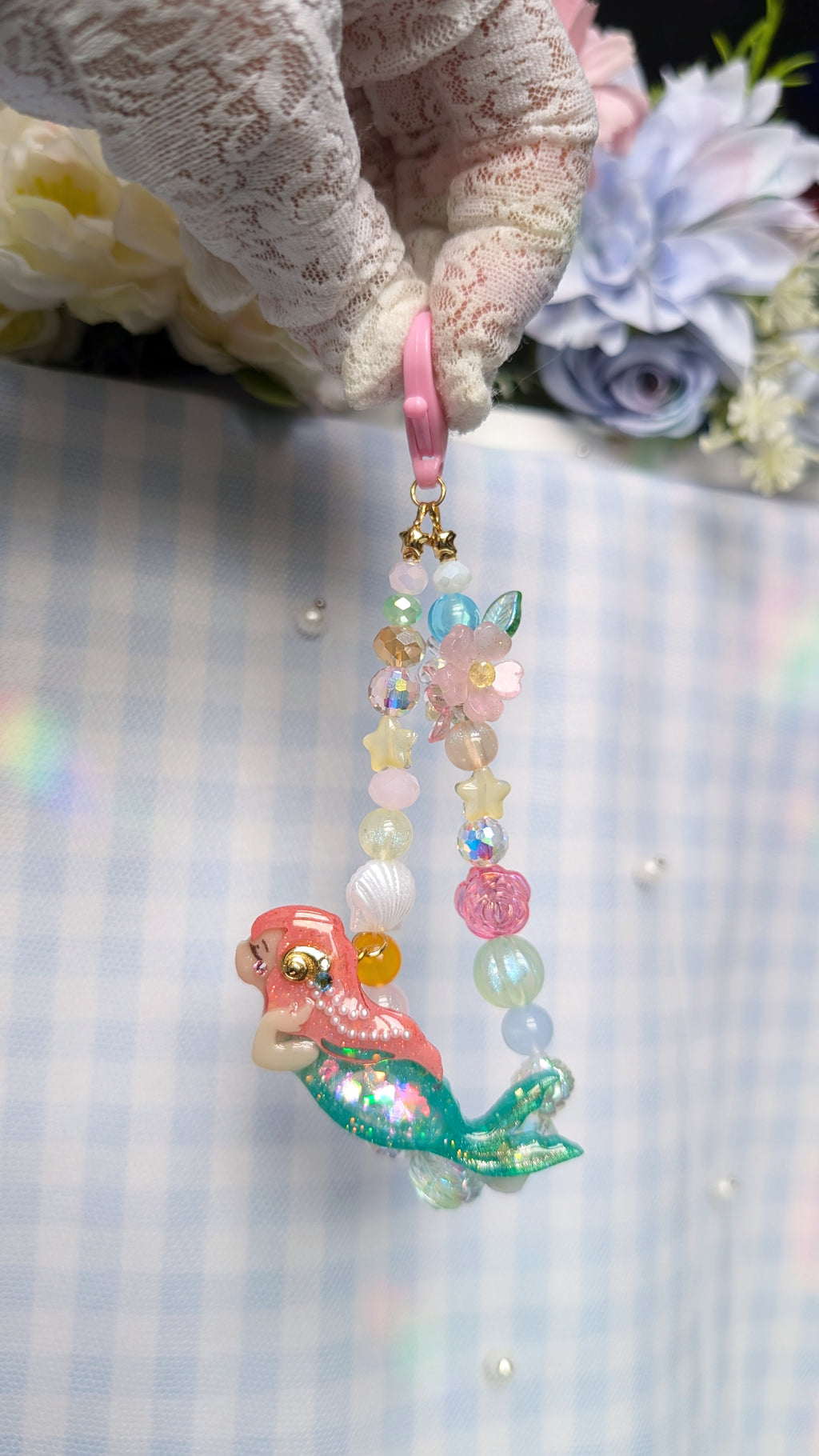 Classic Ariel Mermaid Charm II - Floral