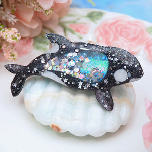 Bejeweled Orca Teardrop Hairclip