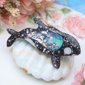 Bejeweled Orca Teardrop Hairclip